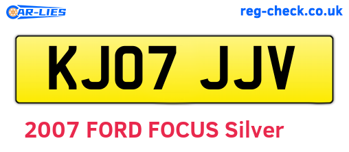 KJ07JJV are the vehicle registration plates.