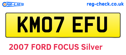 KM07EFU are the vehicle registration plates.