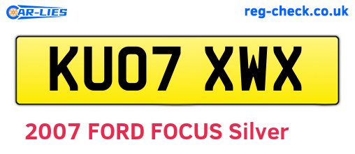 KU07XWX are the vehicle registration plates.