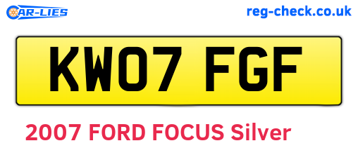KW07FGF are the vehicle registration plates.