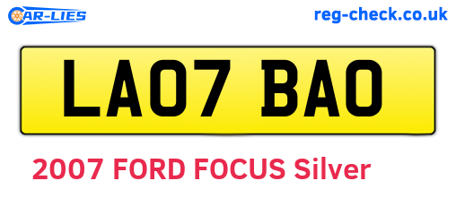 LA07BAO are the vehicle registration plates.