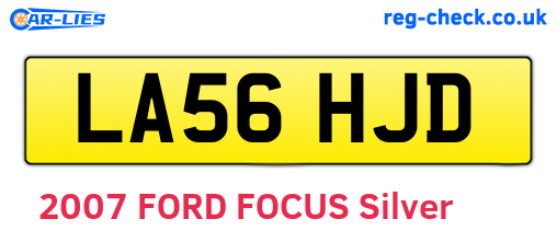 LA56HJD are the vehicle registration plates.
