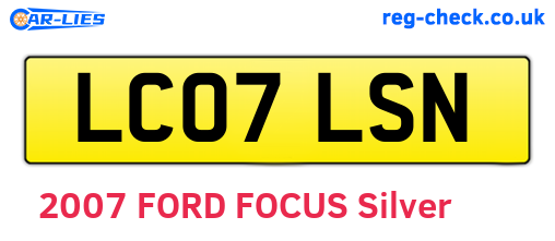 LC07LSN are the vehicle registration plates.