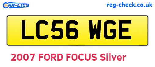 LC56WGE are the vehicle registration plates.