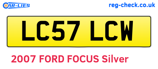 LC57LCW are the vehicle registration plates.