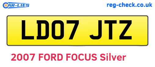 LD07JTZ are the vehicle registration plates.