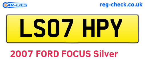 LS07HPY are the vehicle registration plates.