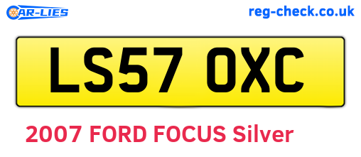 LS57OXC are the vehicle registration plates.