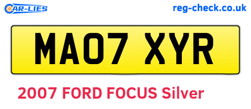 MA07XYR are the vehicle registration plates.
