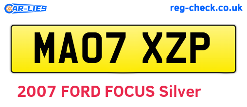 MA07XZP are the vehicle registration plates.
