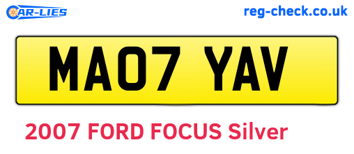 MA07YAV are the vehicle registration plates.