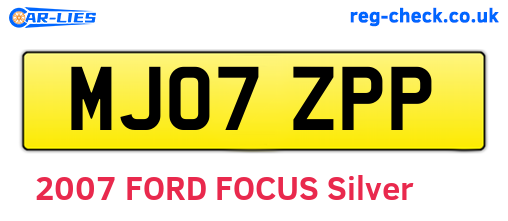 MJ07ZPP are the vehicle registration plates.