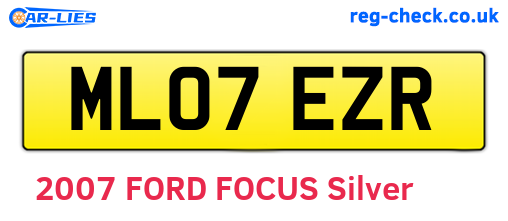 ML07EZR are the vehicle registration plates.