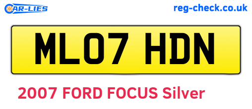 ML07HDN are the vehicle registration plates.