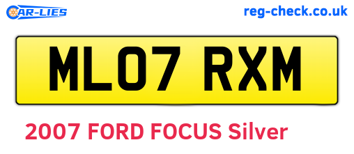 ML07RXM are the vehicle registration plates.