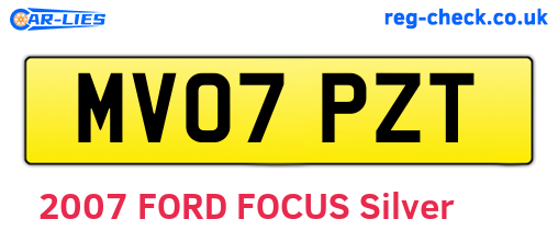MV07PZT are the vehicle registration plates.
