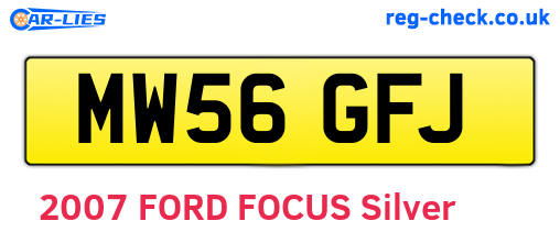 MW56GFJ are the vehicle registration plates.