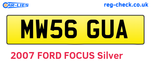 MW56GUA are the vehicle registration plates.