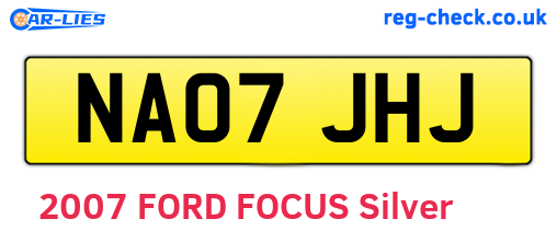 NA07JHJ are the vehicle registration plates.