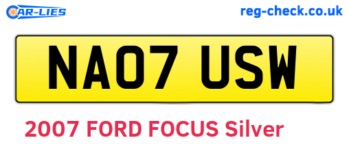 NA07USW are the vehicle registration plates.