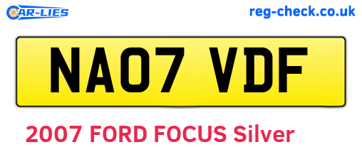 NA07VDF are the vehicle registration plates.