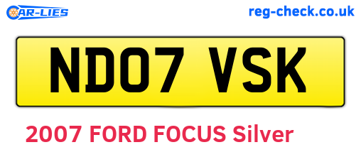 ND07VSK are the vehicle registration plates.