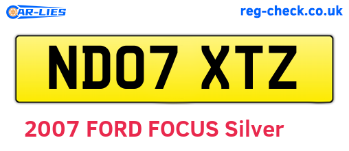 ND07XTZ are the vehicle registration plates.