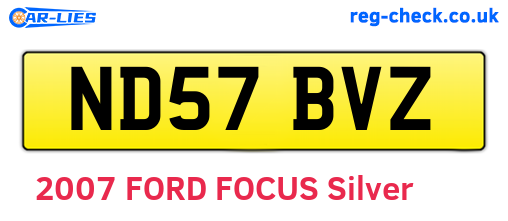 ND57BVZ are the vehicle registration plates.