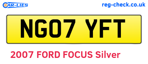 NG07YFT are the vehicle registration plates.