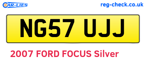 NG57UJJ are the vehicle registration plates.