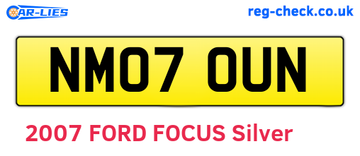NM07OUN are the vehicle registration plates.