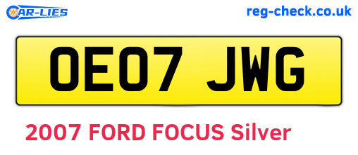 OE07JWG are the vehicle registration plates.