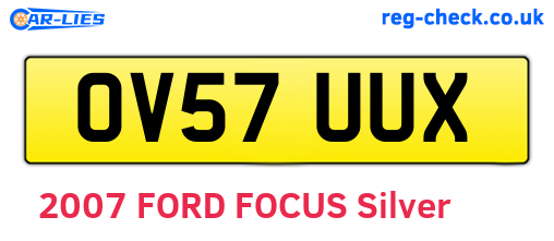 OV57UUX are the vehicle registration plates.