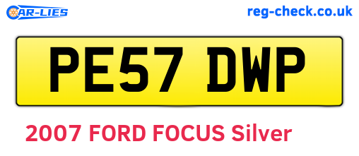 PE57DWP are the vehicle registration plates.