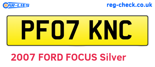 PF07KNC are the vehicle registration plates.