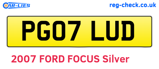 PG07LUD are the vehicle registration plates.