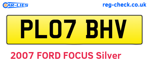 PL07BHV are the vehicle registration plates.