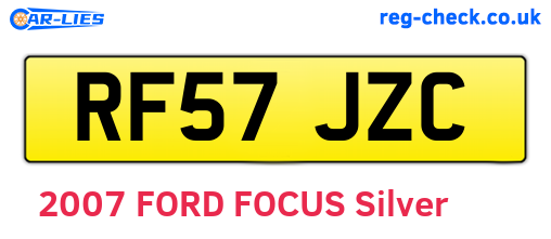 RF57JZC are the vehicle registration plates.