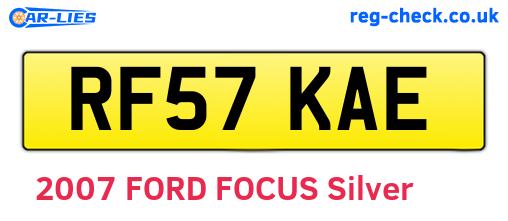 RF57KAE are the vehicle registration plates.