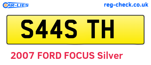 S44STH are the vehicle registration plates.