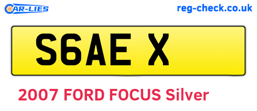 S6AEX are the vehicle registration plates.