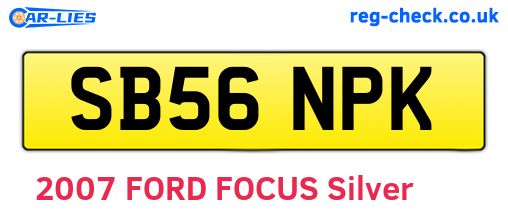 SB56NPK are the vehicle registration plates.