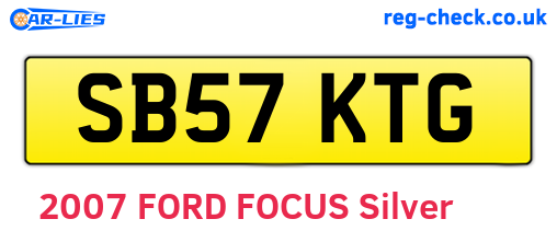 SB57KTG are the vehicle registration plates.