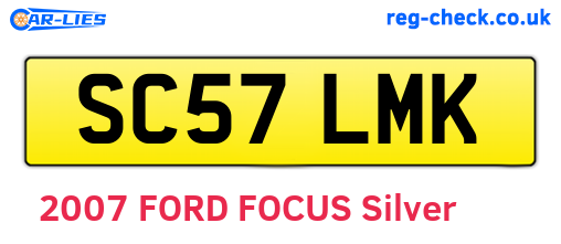 SC57LMK are the vehicle registration plates.
