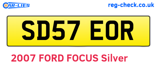 SD57EOR are the vehicle registration plates.