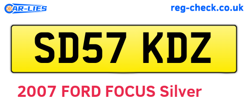 SD57KDZ are the vehicle registration plates.