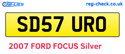 SD57URO are the vehicle registration plates.