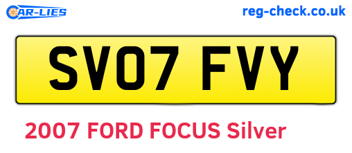 SV07FVY are the vehicle registration plates.