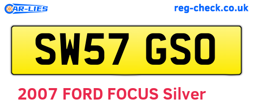SW57GSO are the vehicle registration plates.