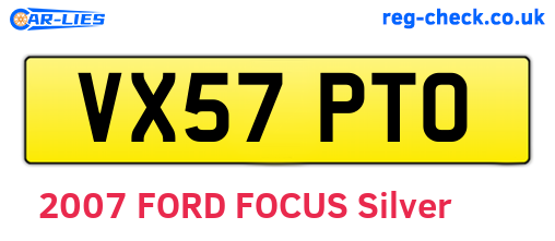 VX57PTO are the vehicle registration plates.